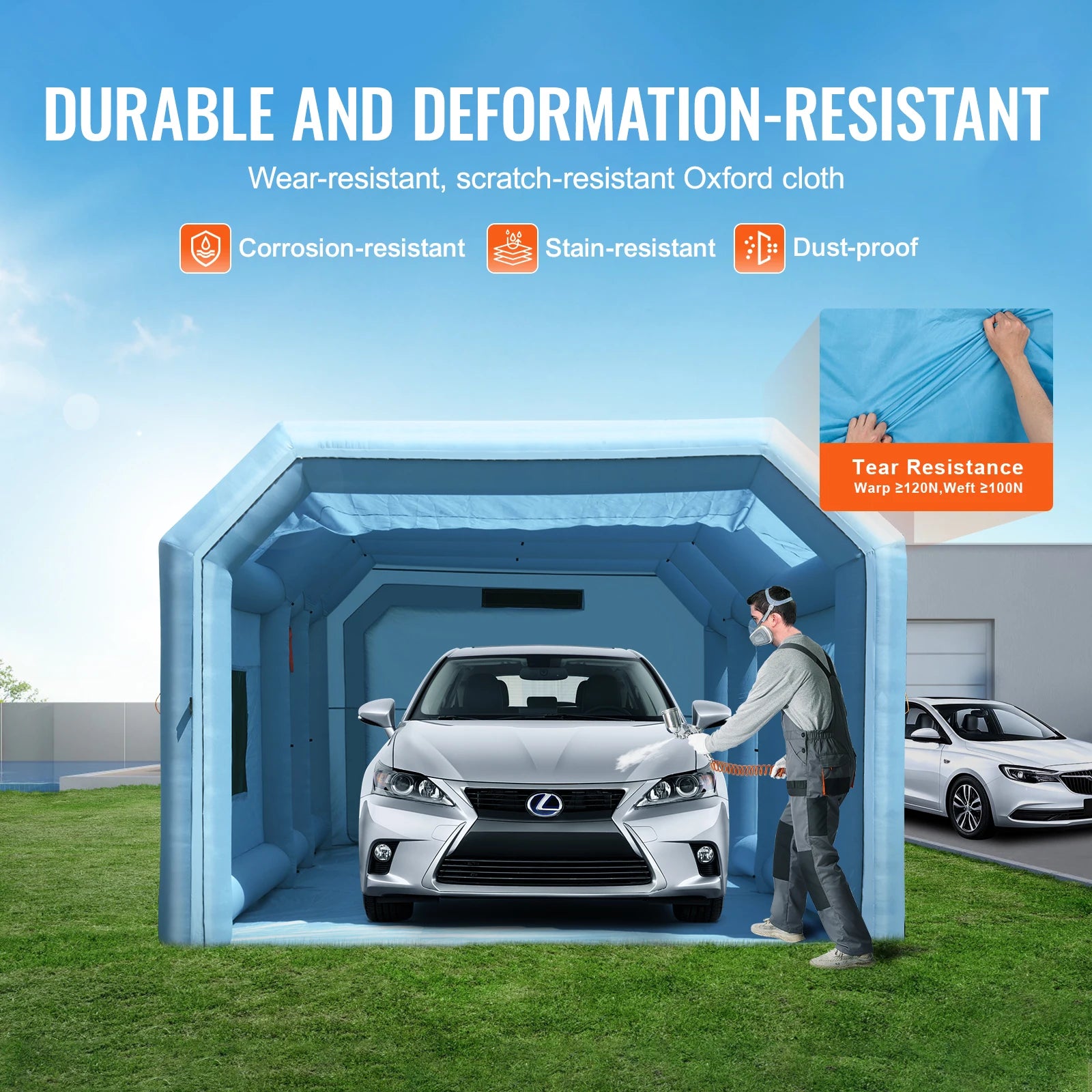 SucceBuy Opblaasbare Spuitcabine met Inflatable Spray Booth met Krachtige Blowers en Luchtfiltersysteem - Draagbare Autospuitcabine