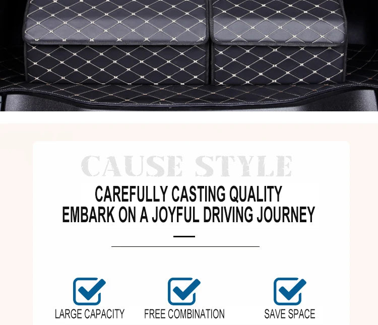 Car Trunk Organizer Box Large Capacity Auto Multiuse Tools Storage Bag Stowing Tidying Leather Folding For Emergency Storage Box