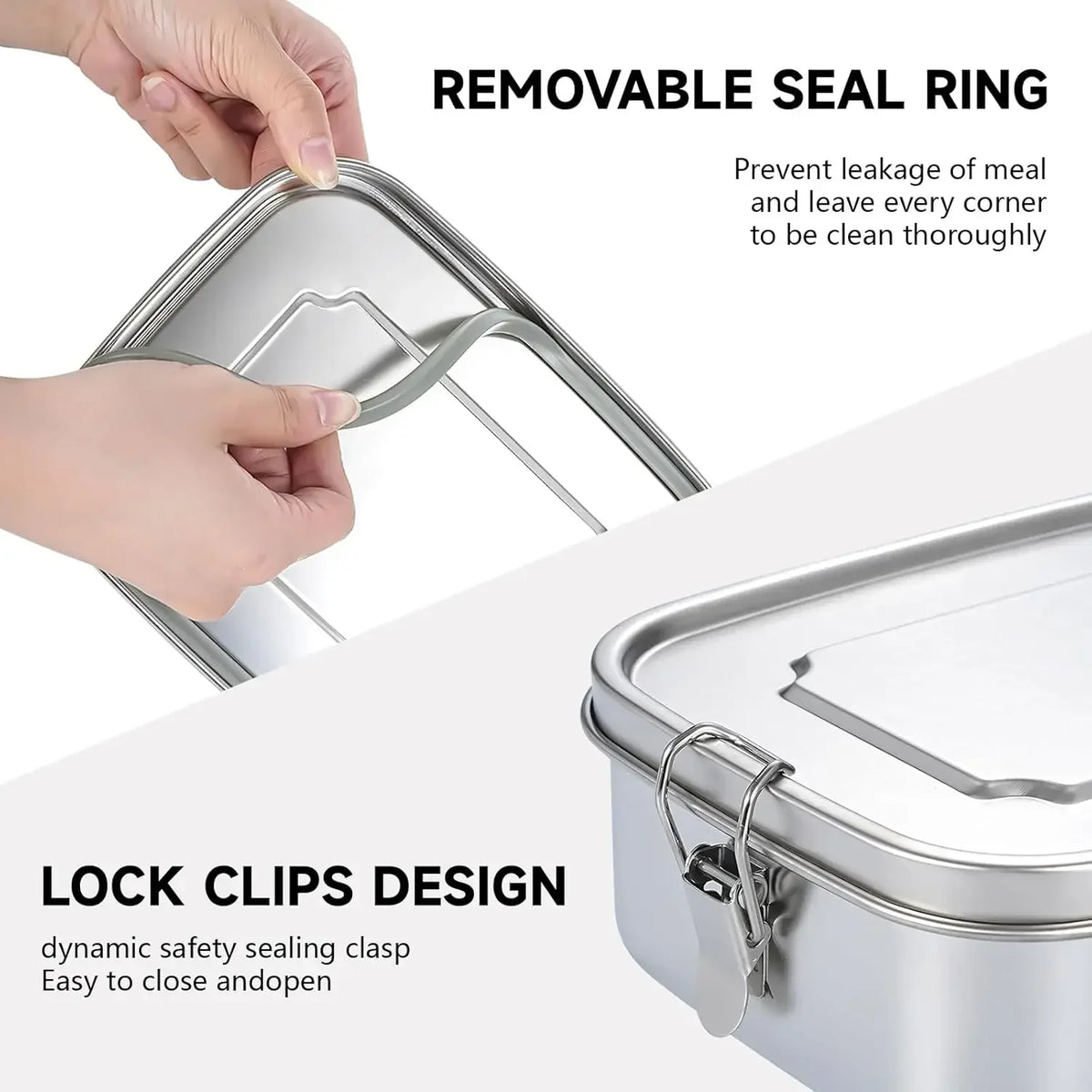 Stainless-Steel Lunch Containers, Size/Bag Options
