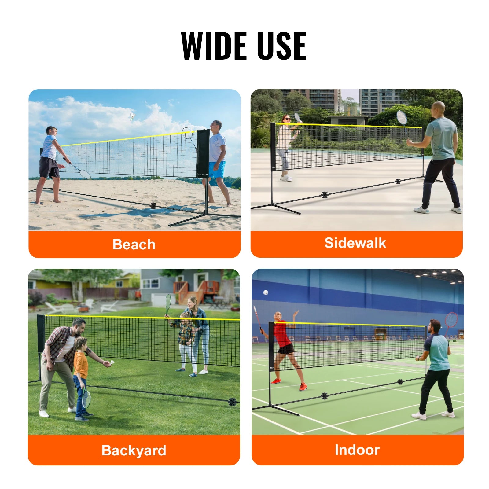 20FT Portable Badminton & Pickleball Net Set with Adjustable Height