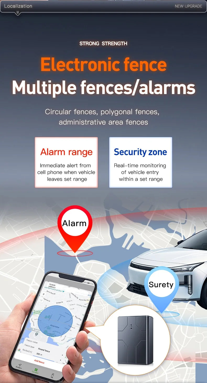 4G GPS Car Locator 20000mAh/10000mAh/6000mAh GPS Car Tracker Vibration Anti-Theft Geo-fence Alarm with Free APP