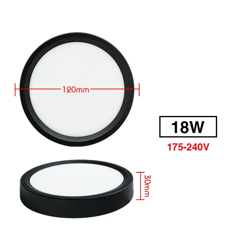 Surface-Mounted LED Ceiling Light, 9W-18W Options