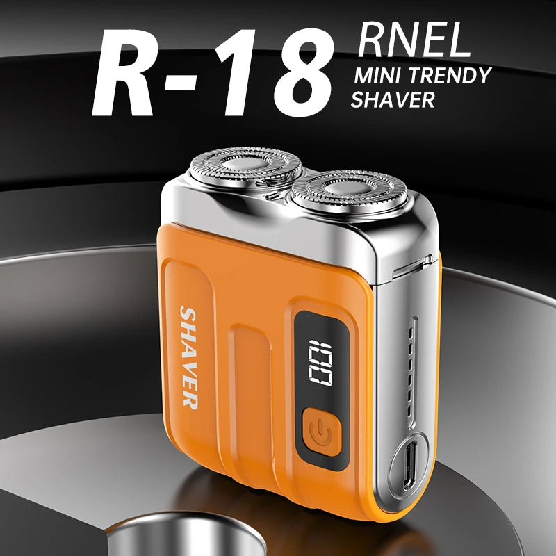 Mini Electric Shaver with Dual Blades & Digital Display
