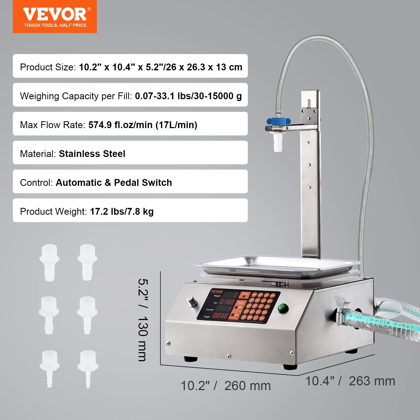 Automatic Liquid Filling Machine with Digital Control & 17L/min Flow