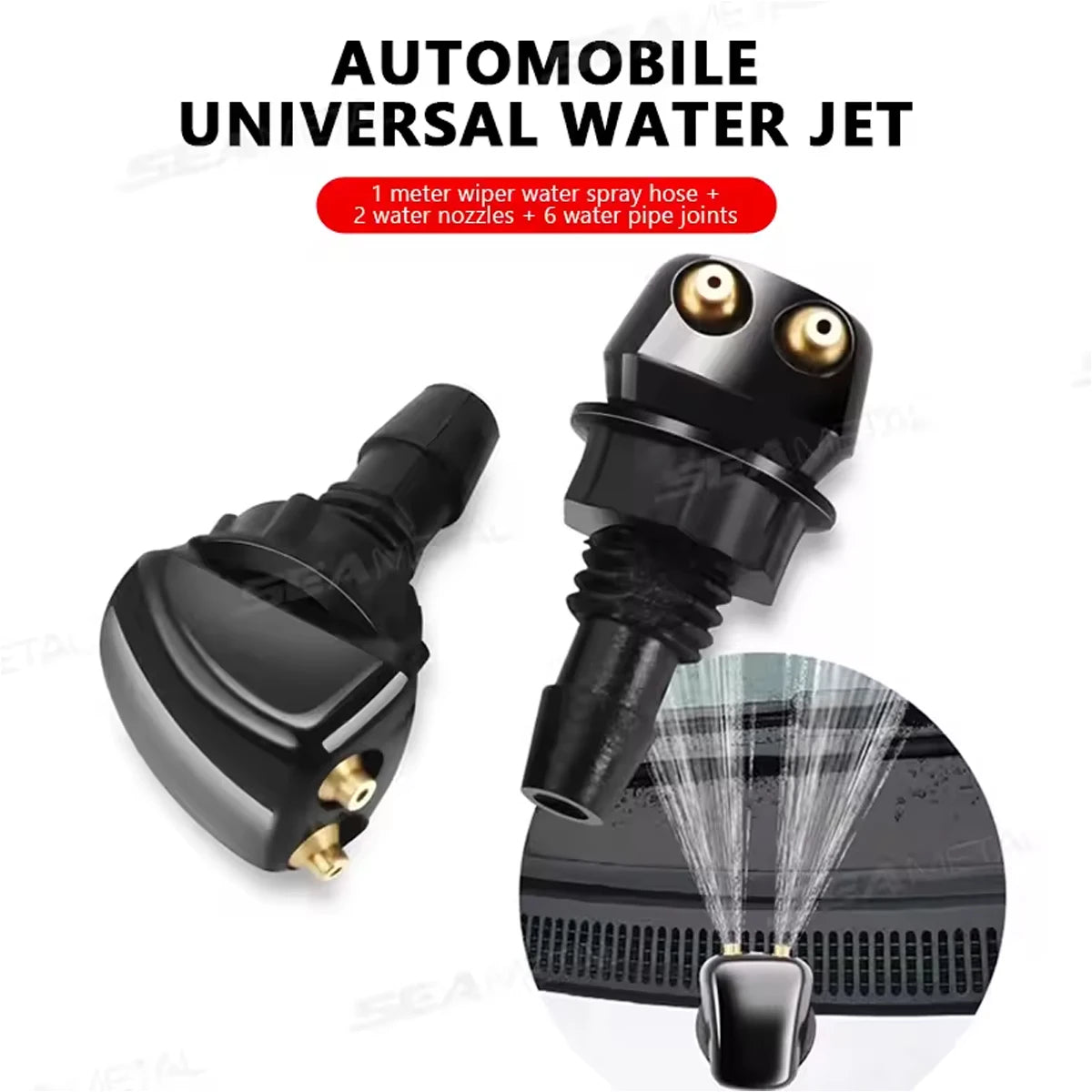 Car Windshield Wiper Washer Spray Nozzle Fits Most Car Models Car Dual Holes Windshield Washer Nozzle Water Spray