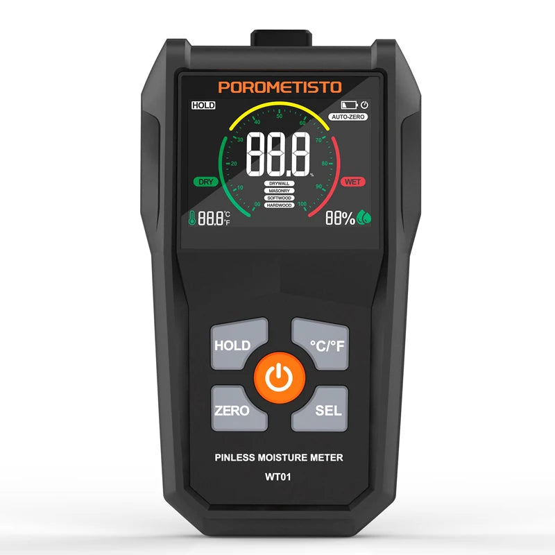 WT01 Pinless Moisture Meter with Room Readings