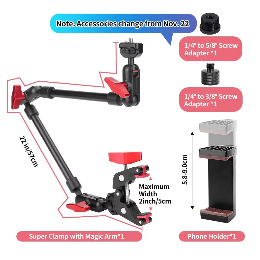 22-Inch Articulating Camera Arm with Clamp