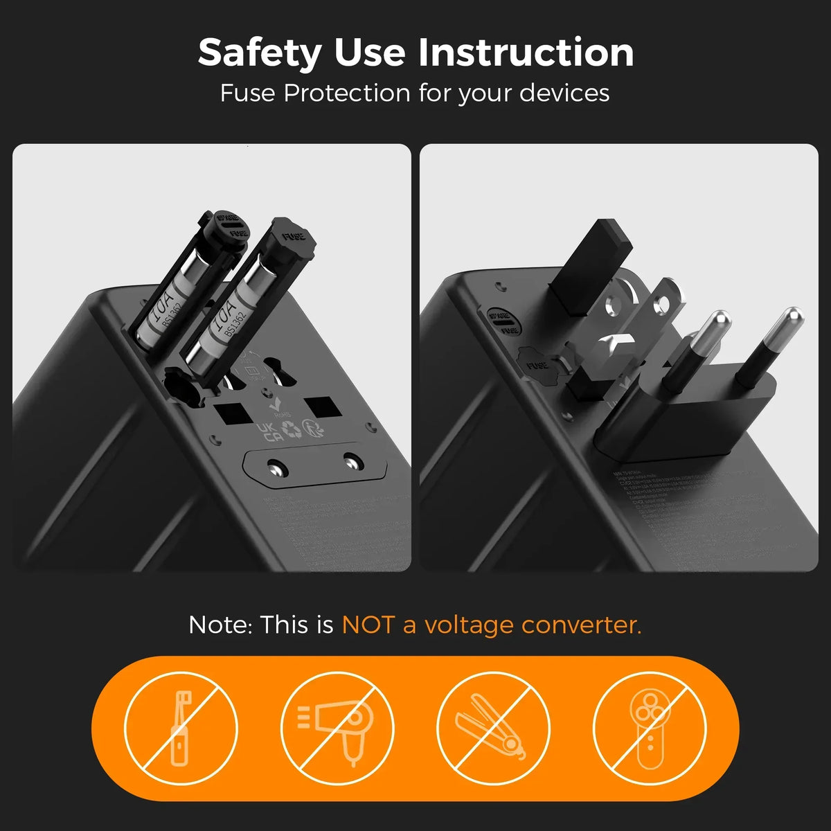 Universal Travel Adapter - USB Power Options