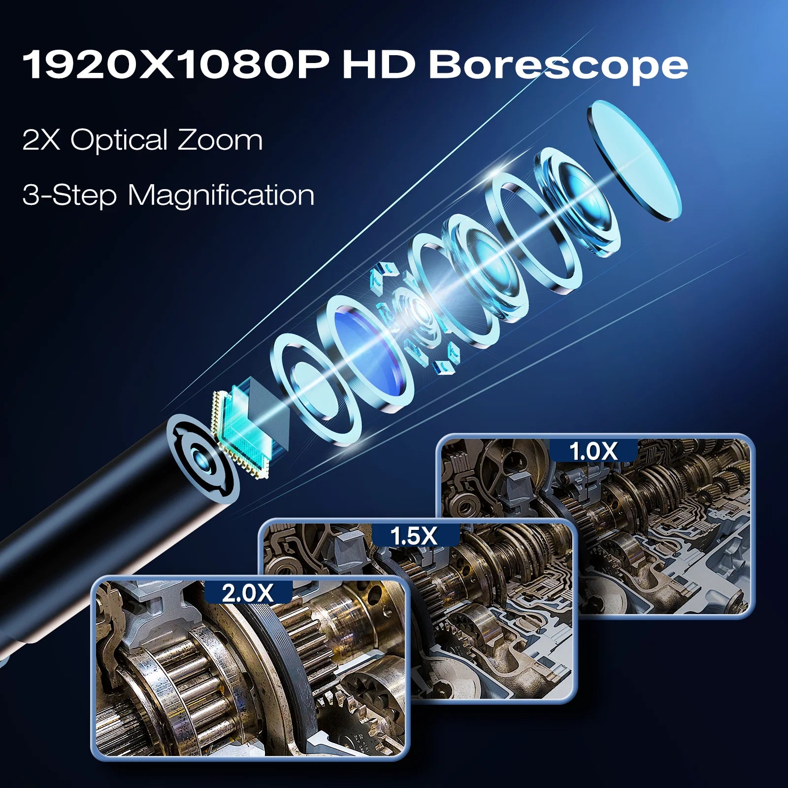 4.3" HD Endoscope Camera with Screen 16.5ft Cable Pipe Inspection