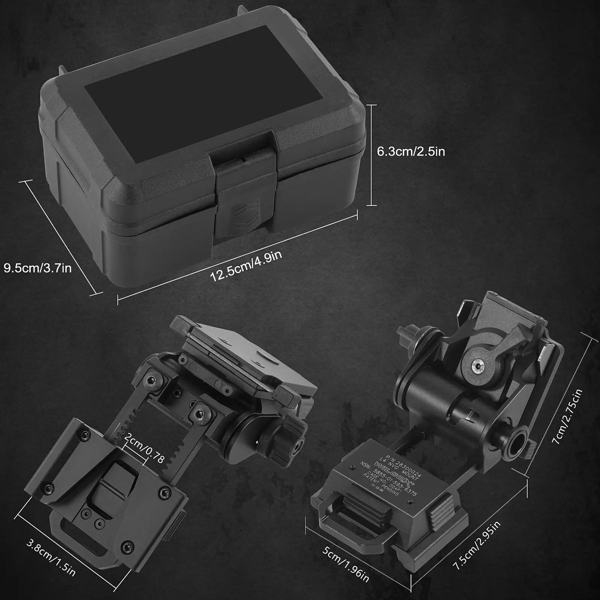BOOIU Metal/Nylon L4G24 NVG Helmet Mount Holder for PVS15/18 GPNVG18 Goggle Night Vision Stent Outdoor Tactical Helmet Bracket