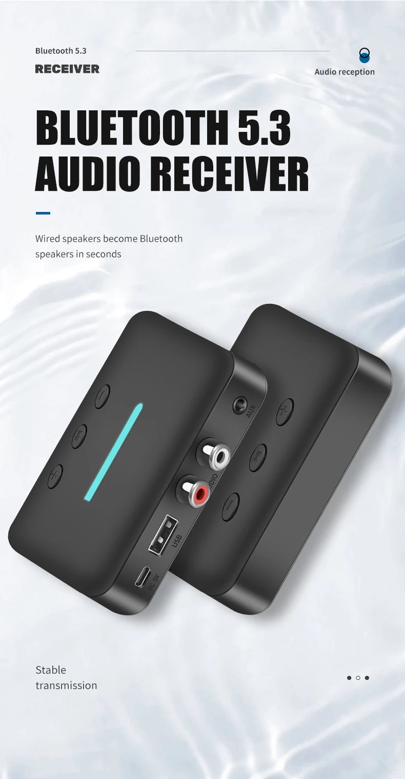 T88 Bluetooth Audio Receiver with AUX and RCA