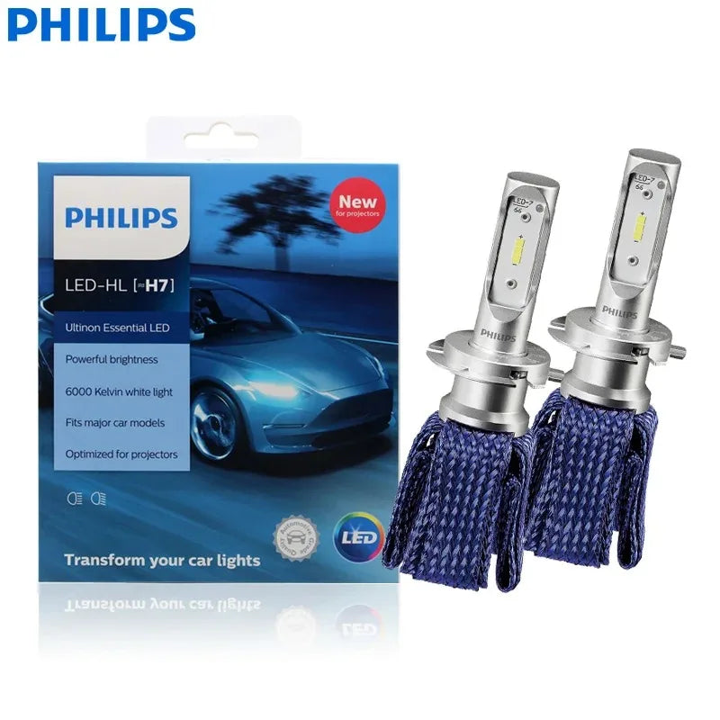 Philips LED H4 H7 HB3 HB4 H8 H11 H16 Ultinon Essential Auto svetlá 6000K Jasný biely HIR2 9012 9005 9006 LED Upgrade žiarovky