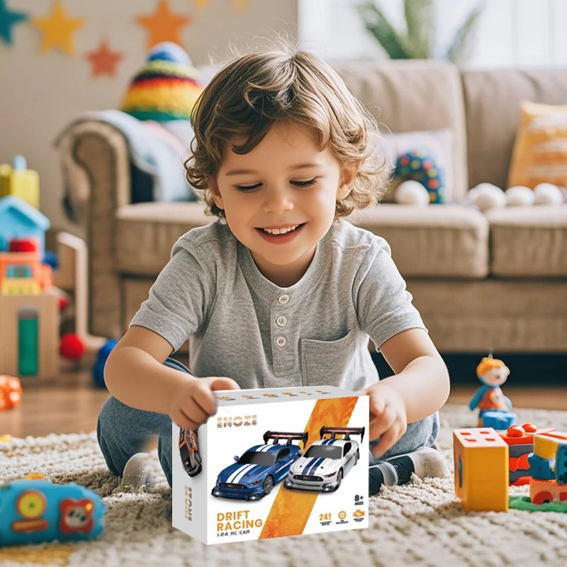 1:24 High Speed RC Drift Vehicle Cars Mustang 4WD Remote Control Racing Car Gift Competition Race Car Boys Toy Replaceable Tire