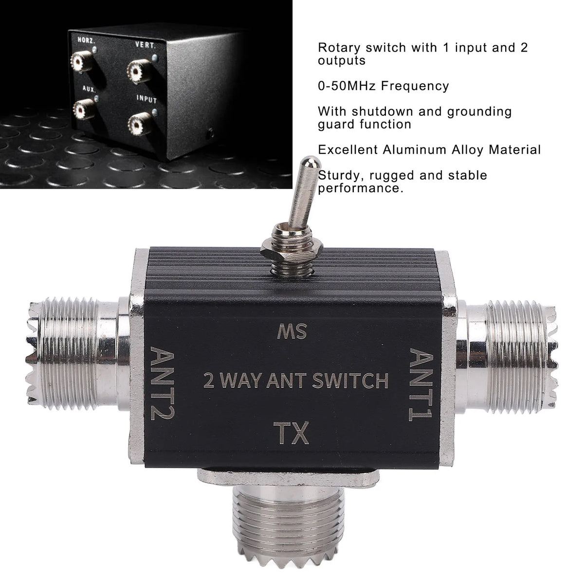 Two-Way Manual Antenna Switch with SO239 Ports