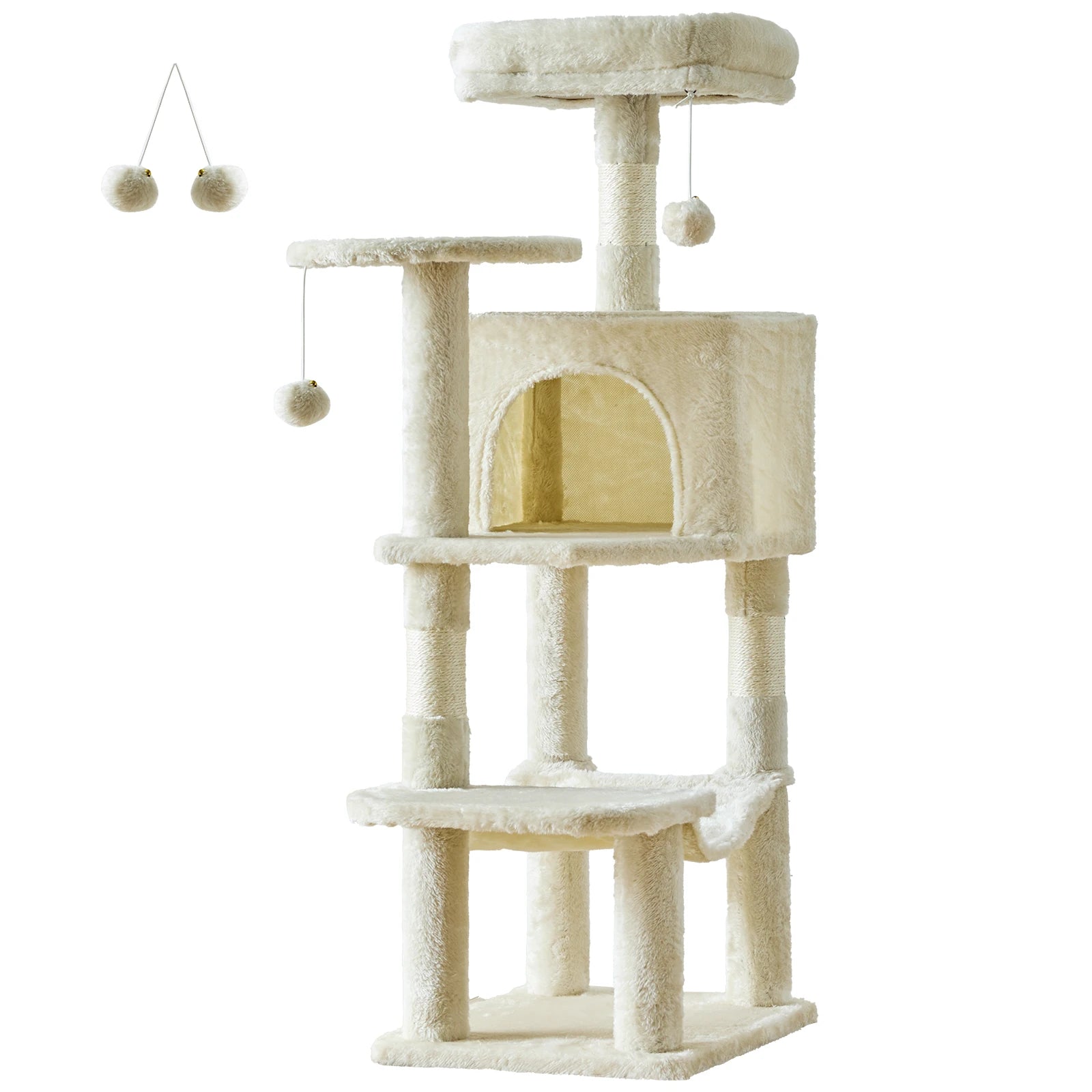 44" Multi-Level Cat Tree with Condo, Hammock & Sisal Scratching Posts