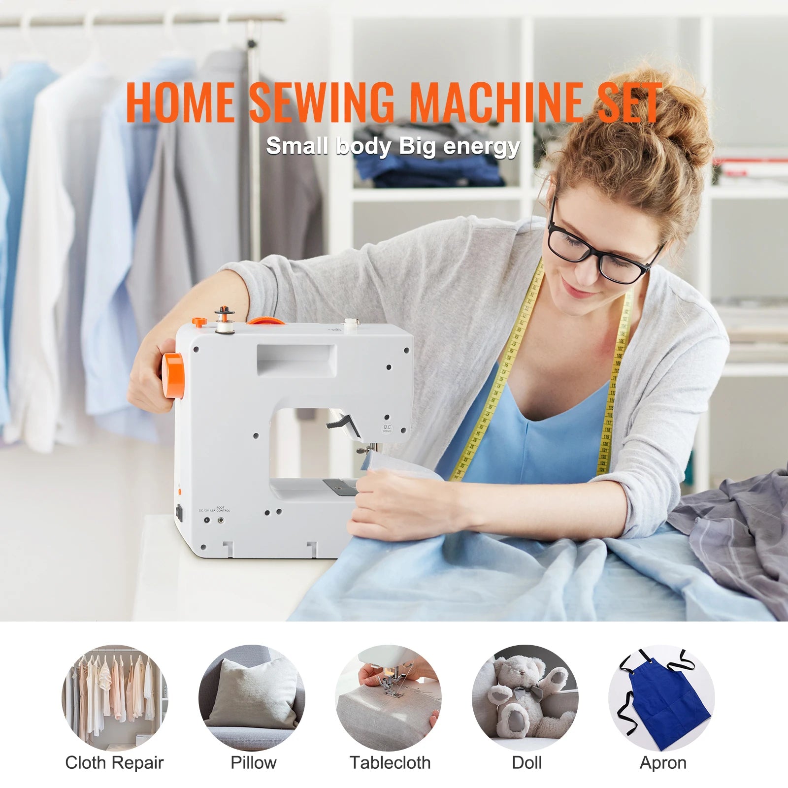 Portable Sewing Machine with 38 Stitches & Dual Speed Control