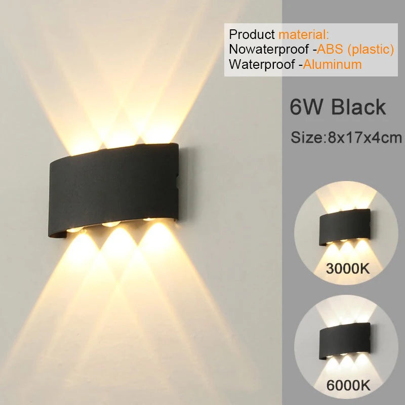 Up-and-Down LED Wall Light, Size and Finish Options