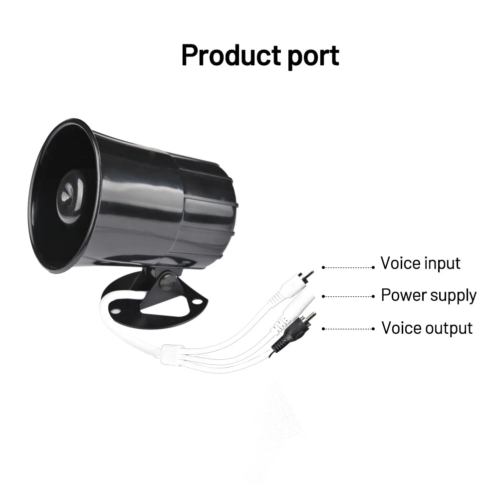 CCTV Audio Monitoring Speaker Horn Microphone Mic Pickup for Hikvision Camera DVR RCA Audio DC12V Security Audio Surveillance