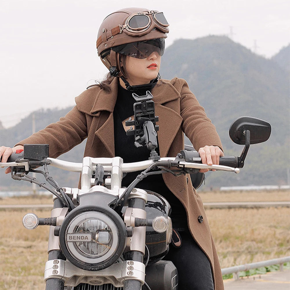 Retro Motorcycle Helmet DOT Certification Moto Helmet Men Women Half Helmet HD Lens Casco Four Seasons Riding Scooter Capacetes