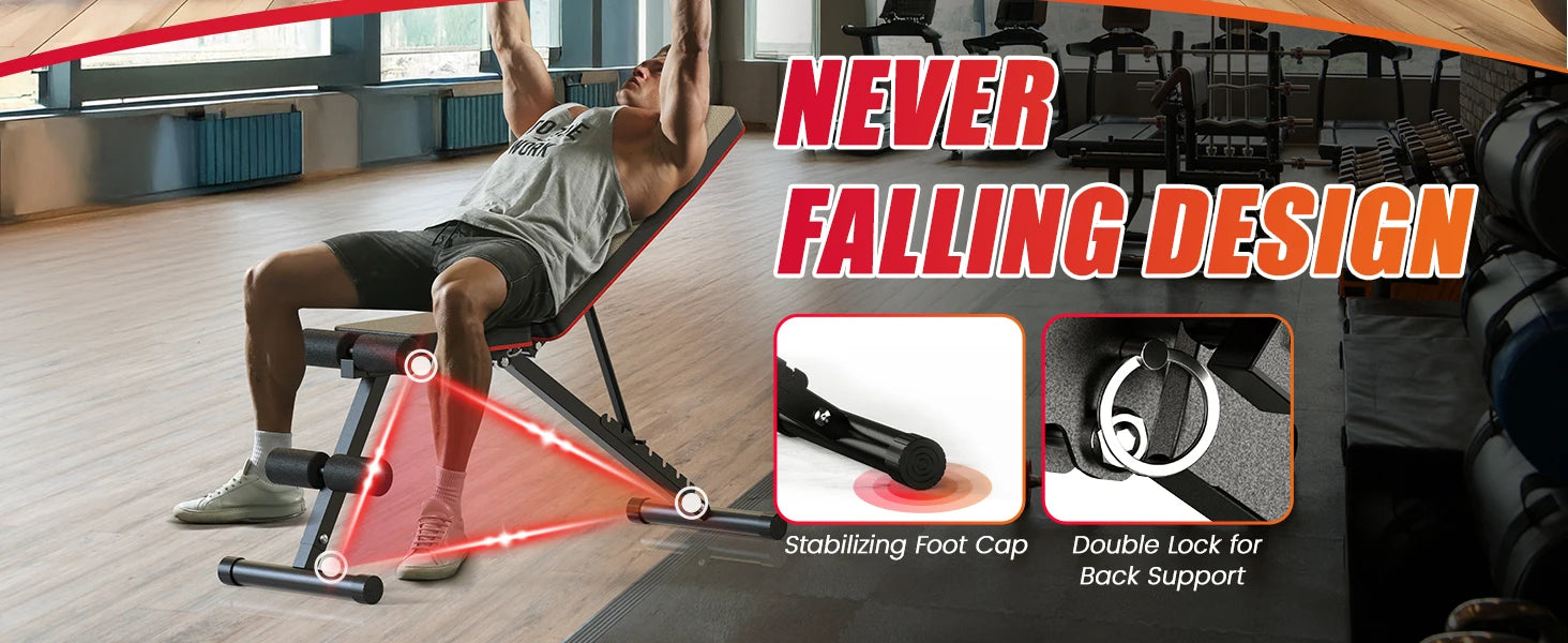 Adjustable Weight Bench for Full Body Home Gym Training
