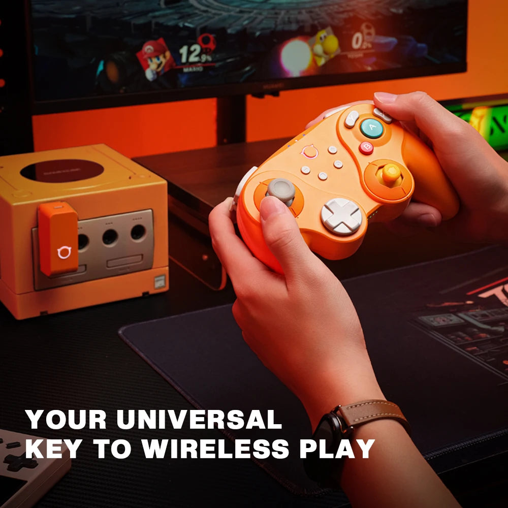 Kabelloser Gamecontroller für Switch, PC & GameCube mit Hall-Effekt-Sticks