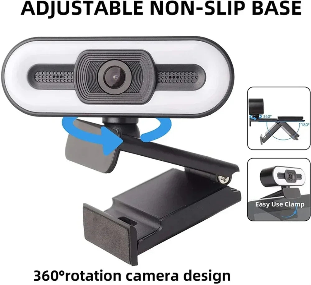Spletna kamera USB s samodejnim ostrenjem, mikrofonom in dopolnilno lučko