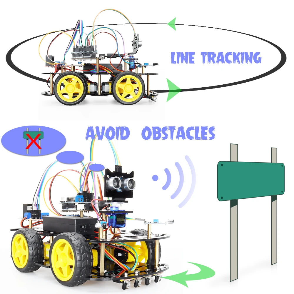 Arduino-yhteensopiva robottiauton koodaussarja
