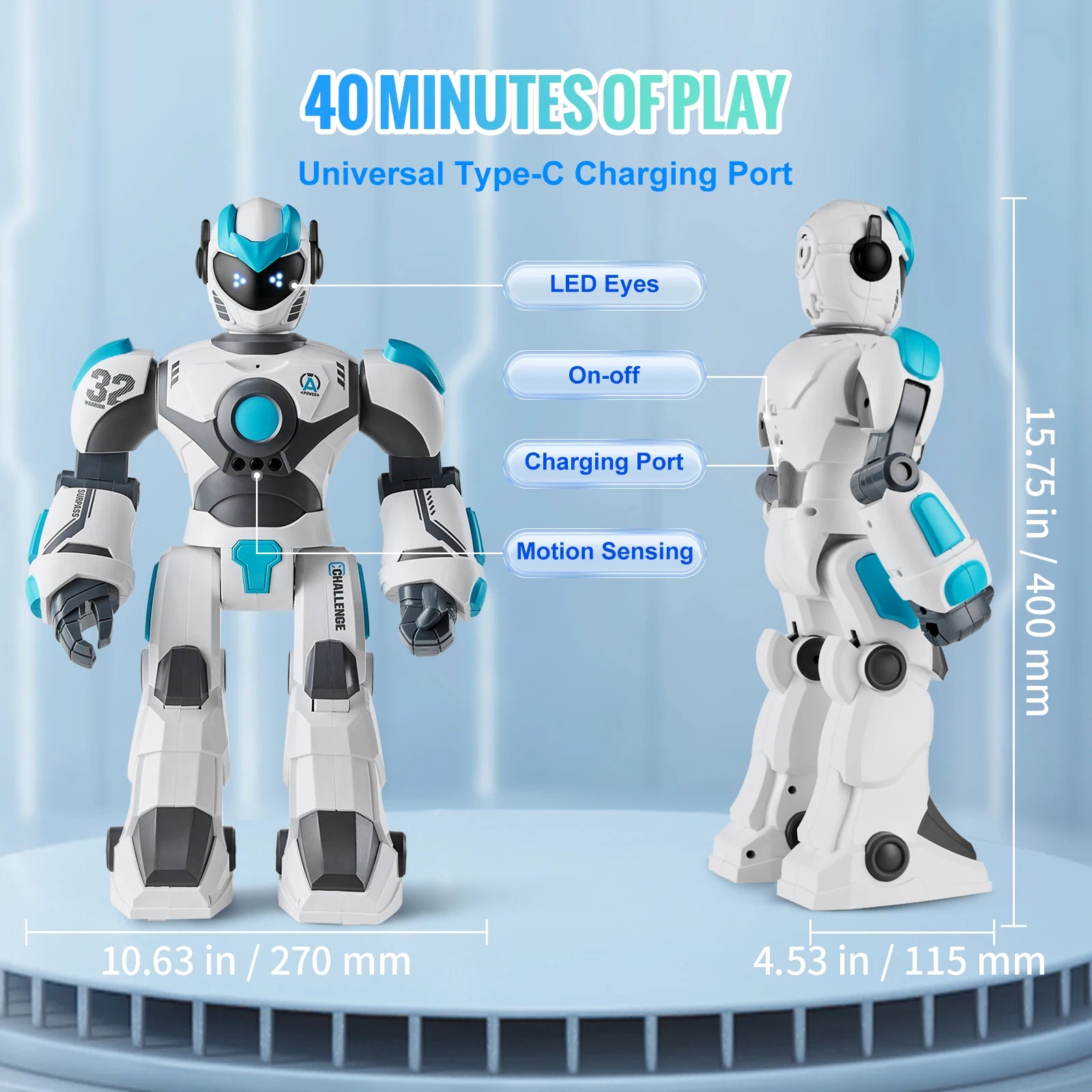 Jouet Robot Intelligent RC avec Contrôle Vocal, Gestes et Programmation