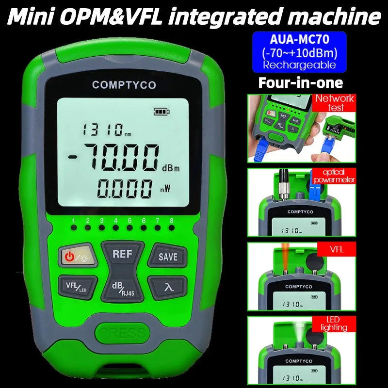 Rechargeable Fibre and RJ45 Test Tool - Model Options