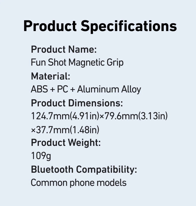 TELESIN Manyetik Telefon Kamera El Tutacağı Uzaktan Kumandalı