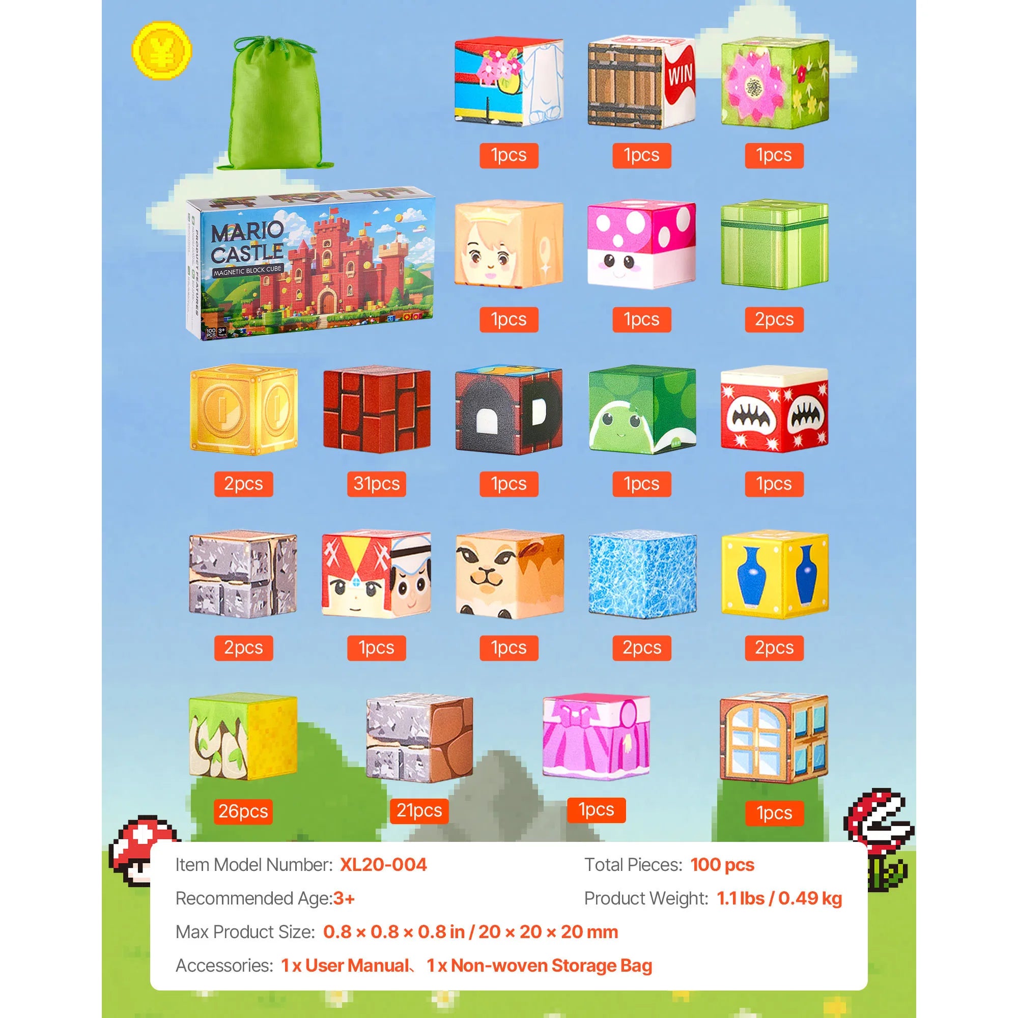 100PCS Magnetic Building Blocks Set for Creative STEM Play