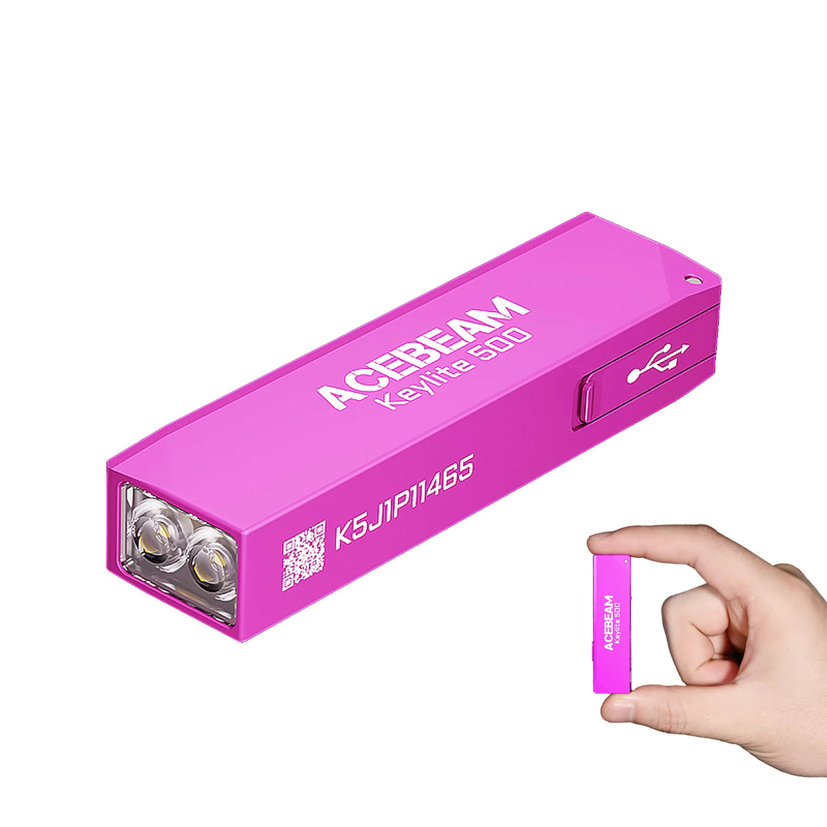 Compact 500-Lumen Rechargeable Keychain Torch