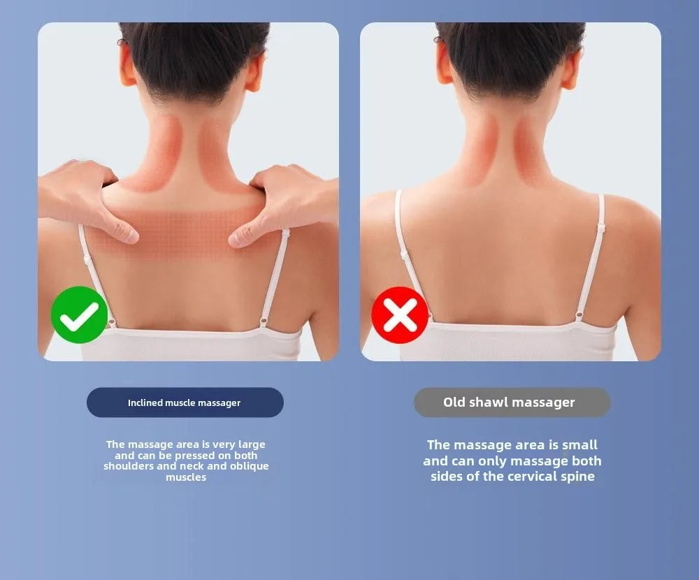 Trapezius Massage Pillow Wireless Electric Car Home Massager Heating Waist Neck Leg Cervical Shiatsu Kneading Rechargeable