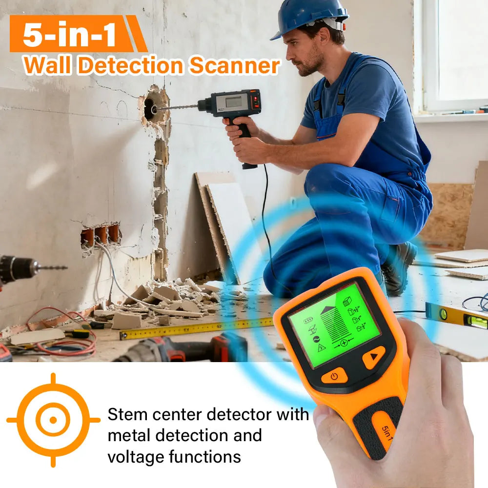 Backlit Five-in-One Wall Stud Finder