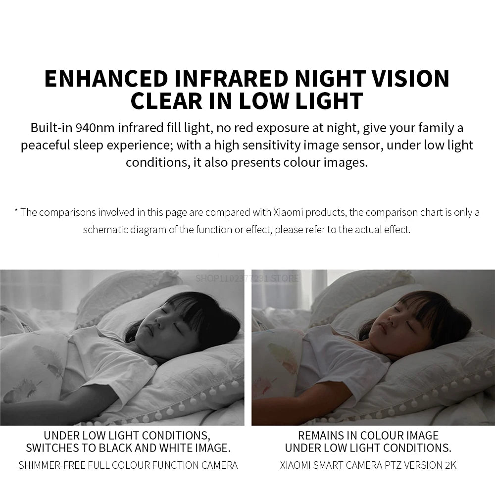 360° Smart Home Security Camera 2K PTZ 3MP Night Vision