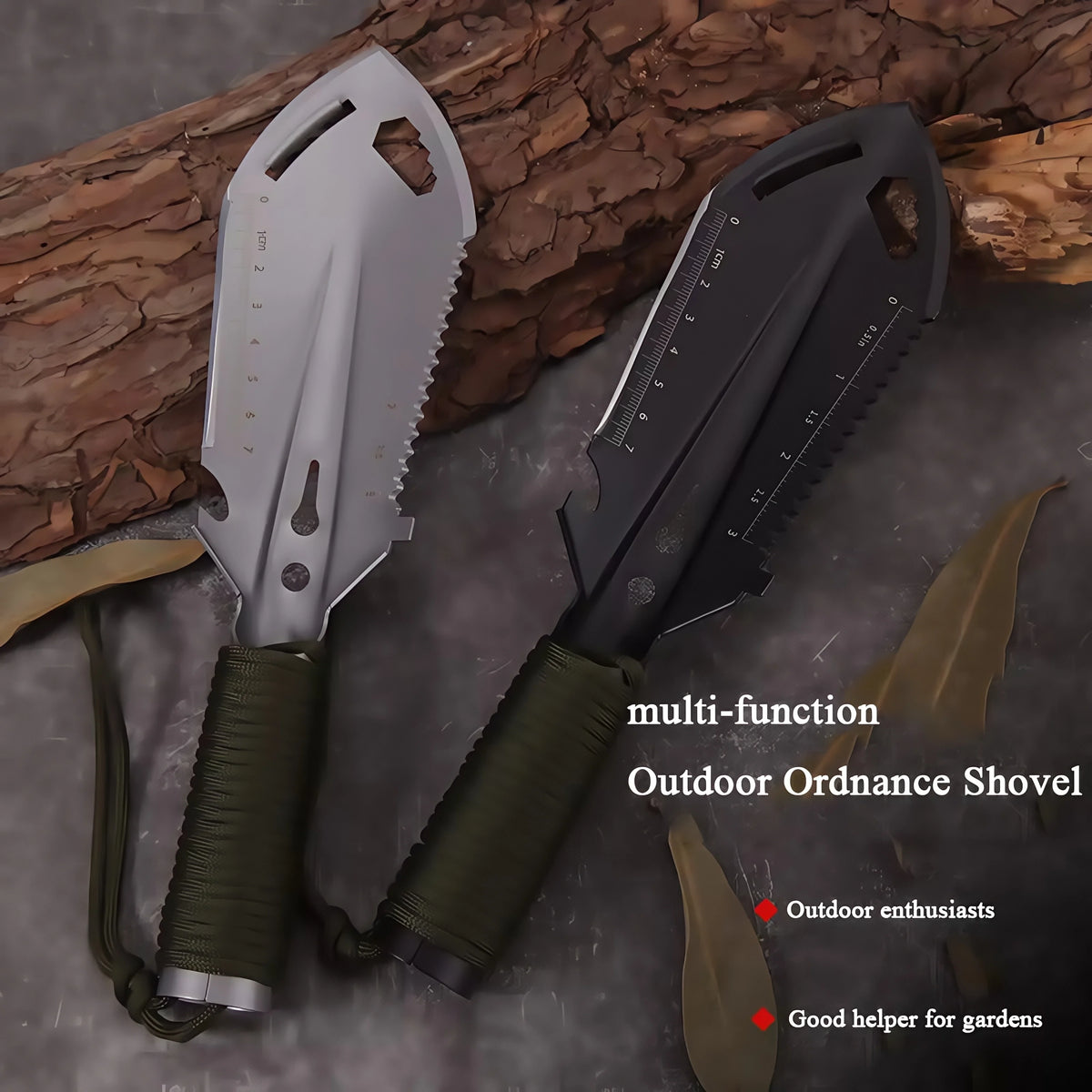 Steel Camping Trowel Multitool with Carry Bag