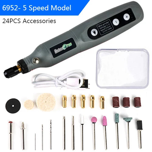 Mini-outil rotatif rechargeable par USB - options de style