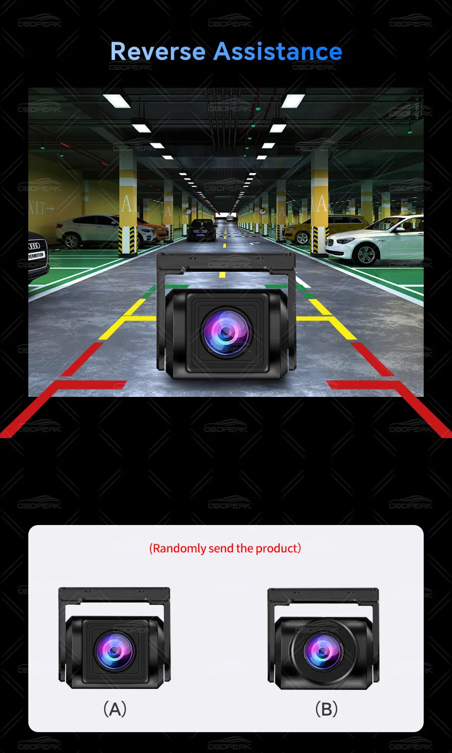 FHD 1920x1080P Car Rear View Camera Waterproof 2.5MM Jack Back Reverse Camera Parking Assistance for DVR Dashcam T30 K50
