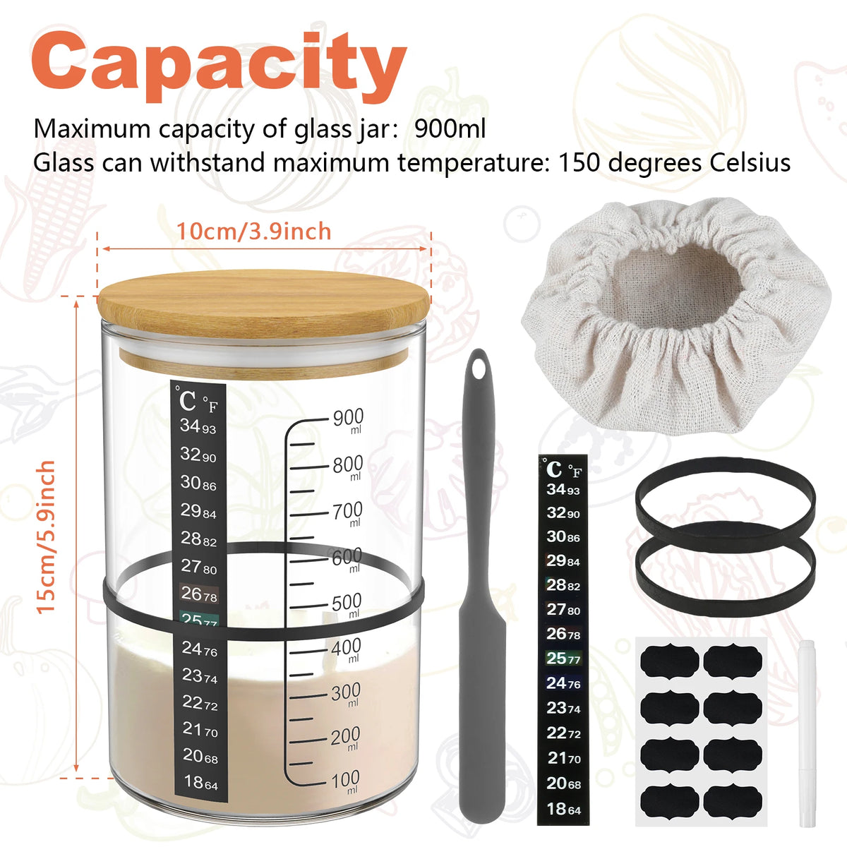 Sourdough-Starter-Glas-Set und Zubehöroptionen