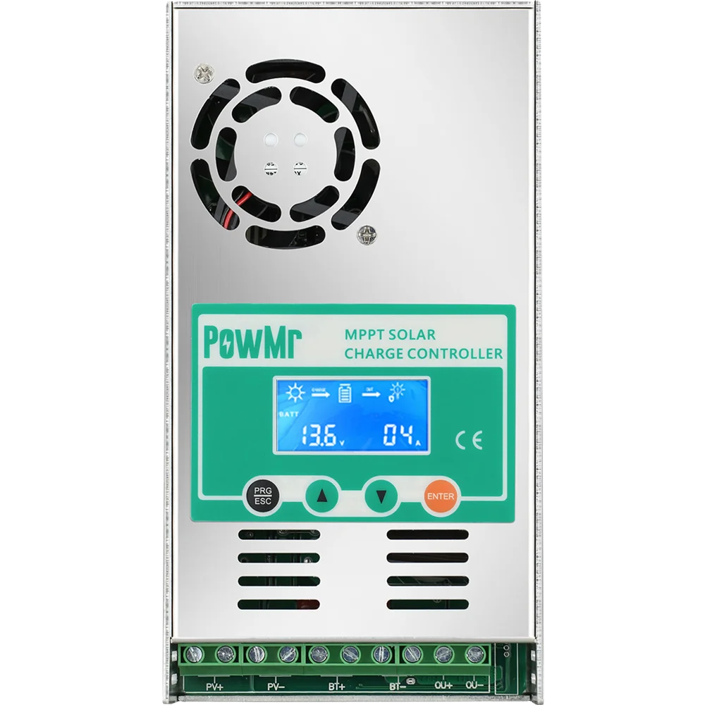 PowMr MPPT 100A 80A 60A 40A 30A 30A 20A Solar Charger Controller LCD Work With 12V 24V 36V 48V Lead-acid Lifepo4 Battery Solar Panel