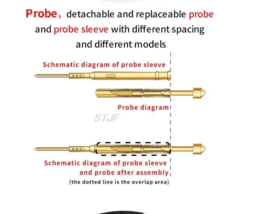Opciones de clip de programación PCB con pin pogo de 2.54 mm