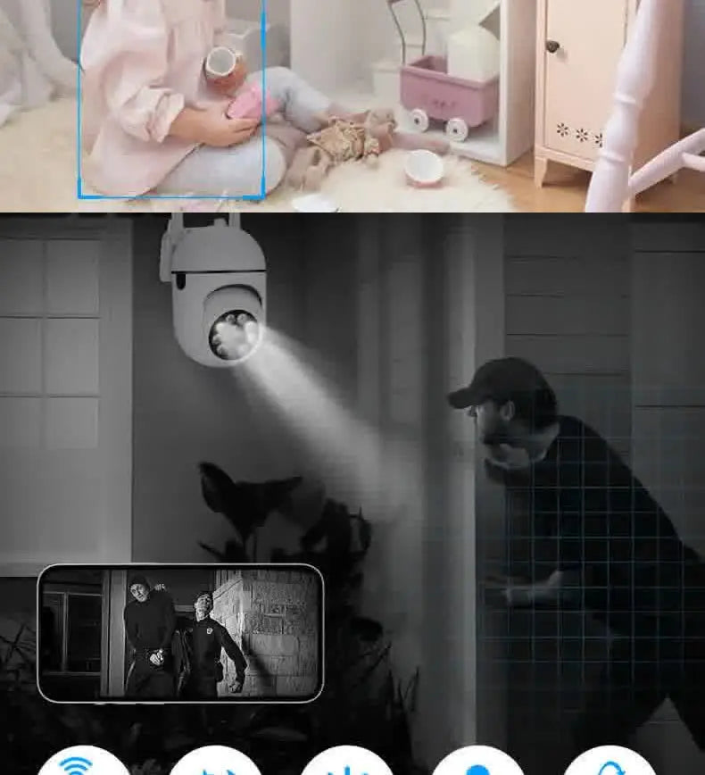 2MP Outdoor WiFi Security Camera with Color Night Vision & 2-Way Audio