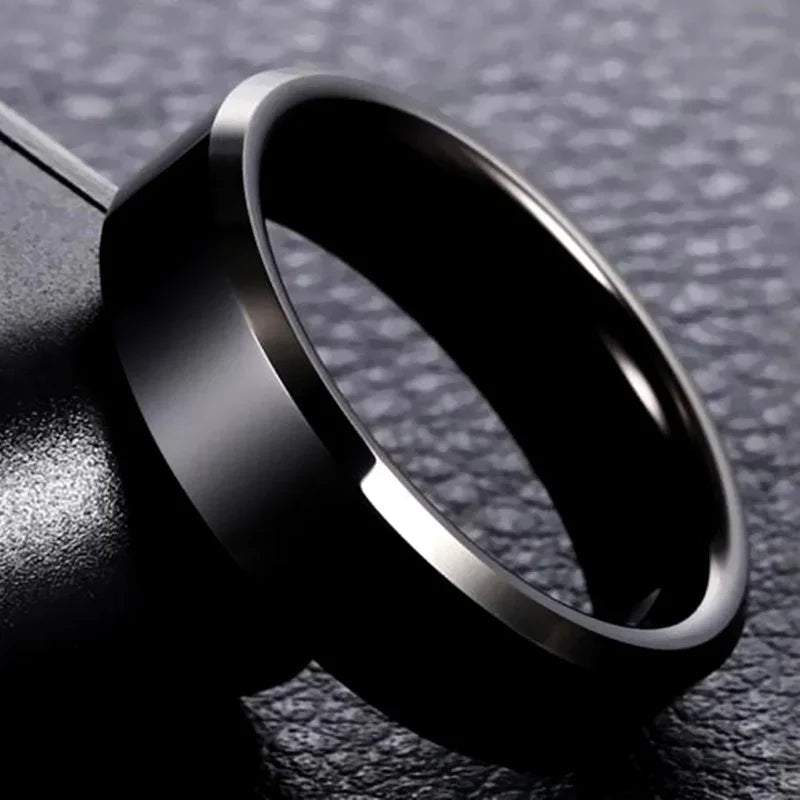 Stainless Steel Rings for Men, Colors: Black Golden Silvery Color, US Sizes 6-13, Men's Simple Band Rings