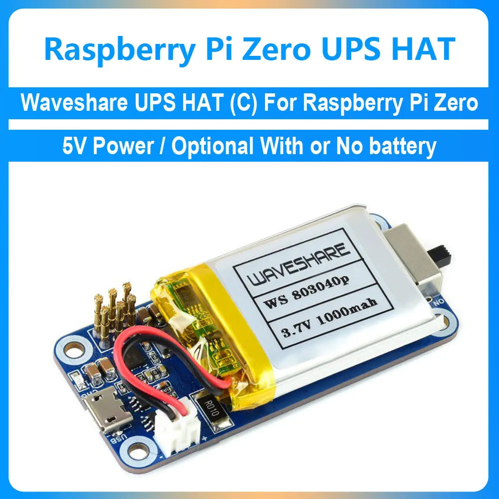 UPS HAT C for Raspberry Pi Zero - Battery Options