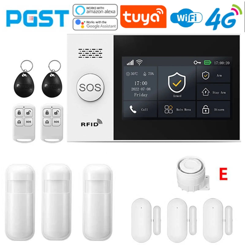 4G Tuya Smart Home Alarm System with Motion Sensor