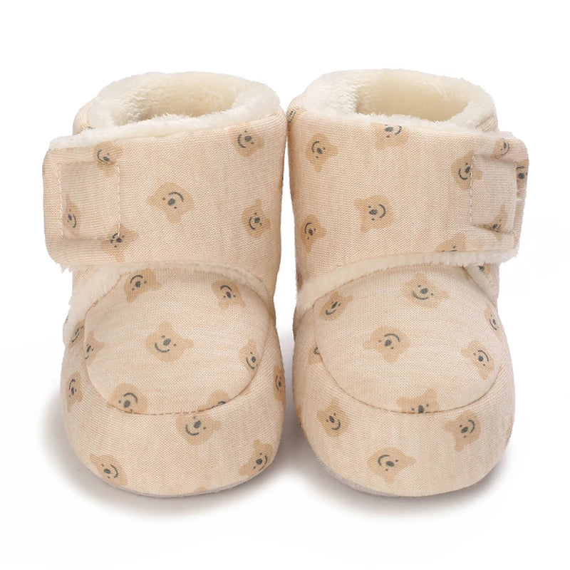 Cute Bear Baby Shoes Soft Plush Winter First Walkers