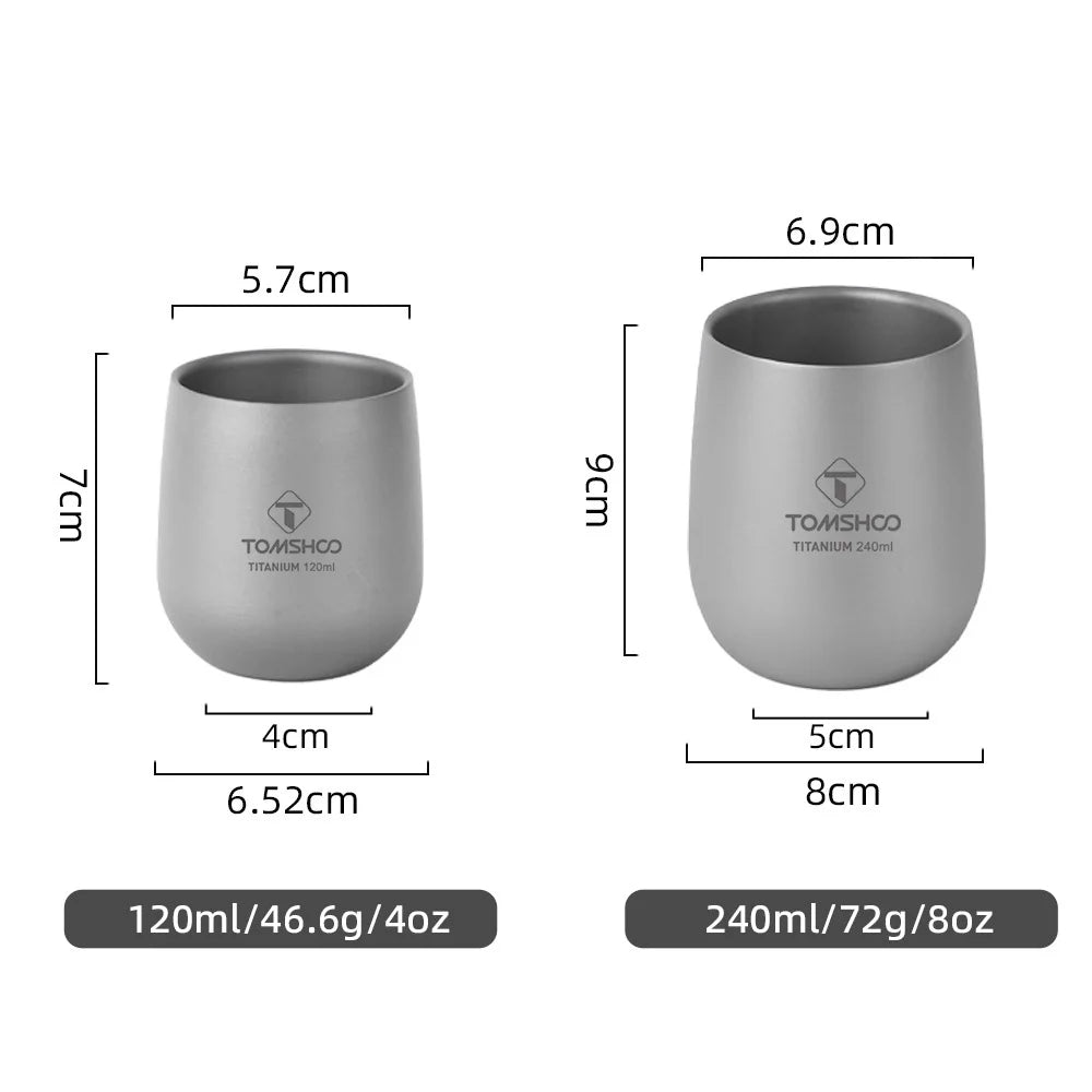 Titanium Double Wall Insulated Camping Cup