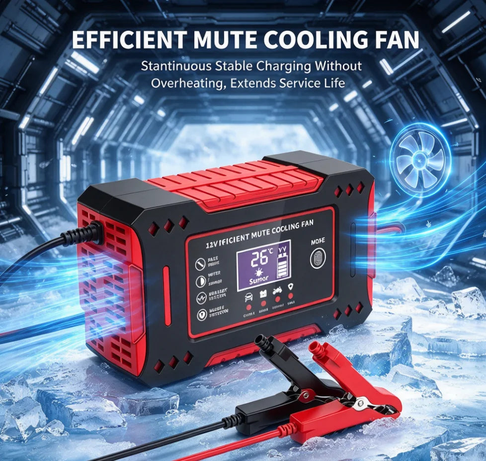 12V 6A Lead-Acid Battery Charger with LCD, EU Plug