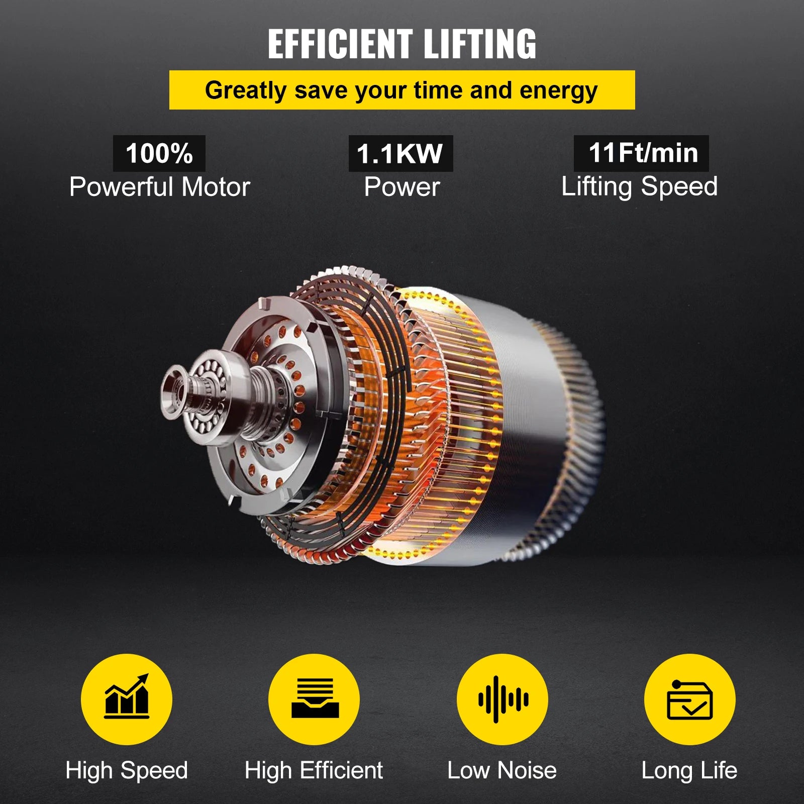 Elektrický reťazový zdvihák 2200 lbs s káblovým ovládaním, zdvih 13 ft