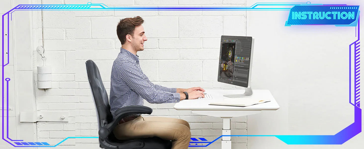 Ergonomische gaming bureaustoel met opklapbare armleuningen en verstelbare hoogte